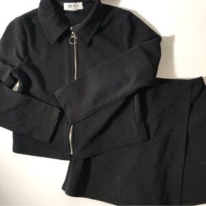 Amy Byer Sparkly Black Kids Matching Skort Set